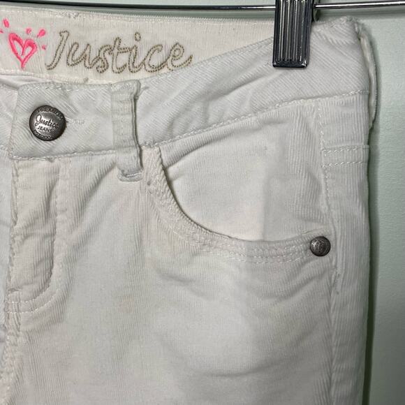Girl's Justice Bootcut Corduroy  Jeans Low Rise Cotton Blend Stretch White 12 R - Picture 6 of 16